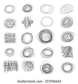 Set of vector doodles.  Hand Drawn Scribble Circles