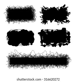 Set of vector doodles. Sketchy banners. Back to school notebook ink drawing. Scribble design elements