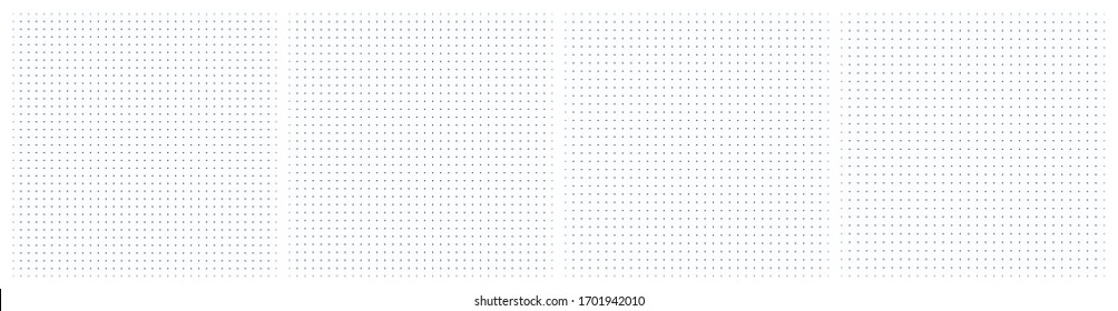Set of vector dot grid wireframe textured pattern. Vector regular grid from dots. Set of illustrations for print and web design.