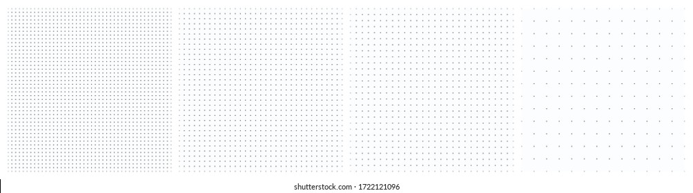 Set of vector dot grid wireframe textured pattern. Vector regular grid from dots. Set of illustrations for print and web design. 