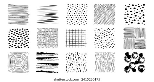 
Set of vector dots, dashes, doodles, grunge circles and grunge lines for various modern designs