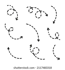 set of vector dotted arrows. design elements