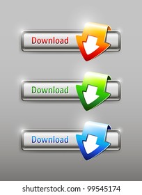 Set of vector download buttons