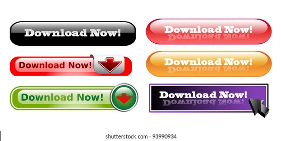 Set of vector download buttons illustration