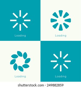 Set of vector downloaders. progress bar and loading icon. ui preloader web elements. 