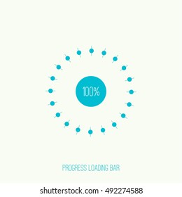 Set of vector downloaders. progress bar and loading icon. ui preloader web elements. 