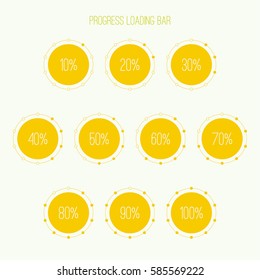 Set of vector downloaders. progress bar and loading icon. ui preloader web elements. 