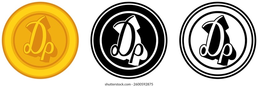Set vector drachma coins icon. Greek currency symbol template design illustration