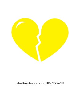 Set of vector drawings of handmade broken hearts on a white isolated background, flat. Romantic background