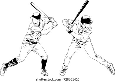 Baseball player batting stance circle drawing Vector Image