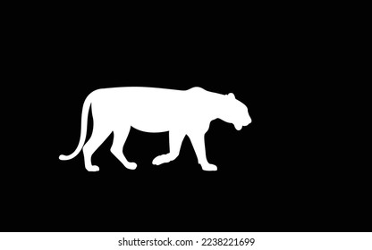 Conjunto de dibujos vectoriales al estilo de la silueta de tigre. logotipo de tigre