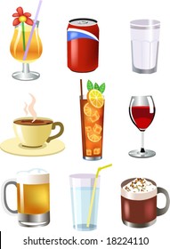 set of vector drinks