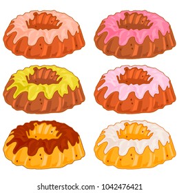 set of vector easter cakes Gugelhupf. Isolated, eps 10
