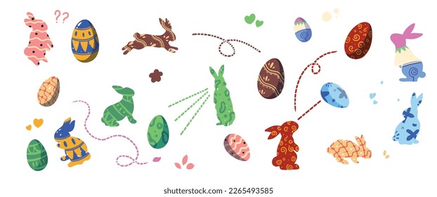 set of vector easter element