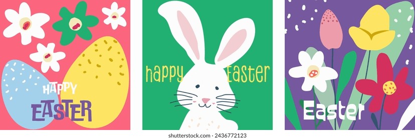 A set of vector Easter illustrations. stock illustration