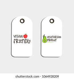 Set of Vector eco badge or tag, bio green logo. Vegan sign for cafe, restaurants, products packaging. Hand drawn leaves, branches, plant elements with lettering. Organic design template.
