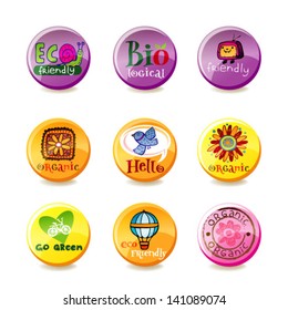 Set of vector eco badges