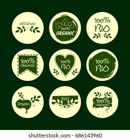 Set of vector ecological circles. A set of coasters, templates, posters, blanks, cards