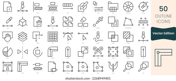 Set of vector edition icons. Thin linear style icons Pack. Vector Illustration