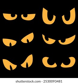 Set of vector eerie eyes for Halloween