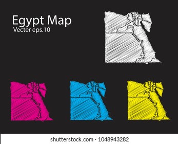 Set of vector egypt maps Multicolored contry map in geometric style for your design infographic vector illustration eps.10