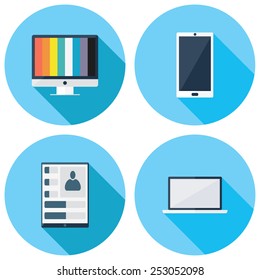 Set of vector electronic gadgets  icons.  Icons for Web and Mobile Application. EPS 10.