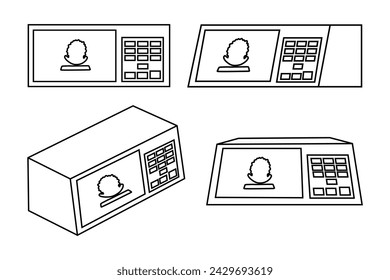 Set Vector Electronic voting machine Used in Brazilian Elections Voting Dark Background