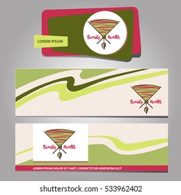 Set of vector element for corporate identity, banner, poster and logotype. Logo for boutique, spa salon, massage studio, cosmetic market, shop. 