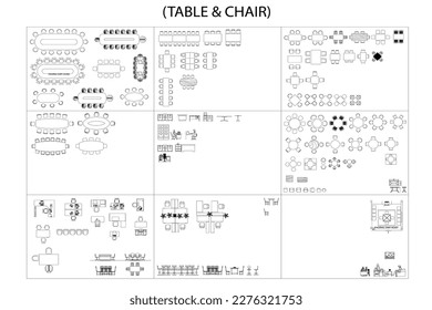 Set vector element design chair and table concept 