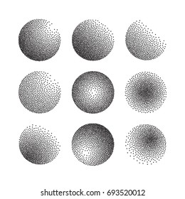 Set of vector elements with abstract texture 