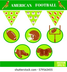 Set of vector elements. American football. Icons and checkboxes