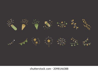Set of vector elements for Christmas and New Year