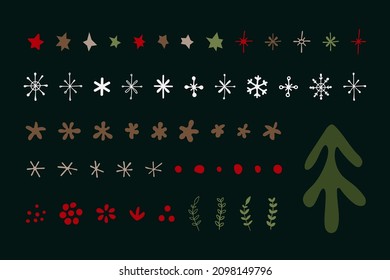 Set of vector elements for Christmas and New Year