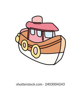 set of vector elements cute simple dolls