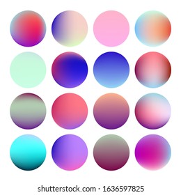 Set of vector elements for design: gradient orbs in vibrant pastel color palette. 