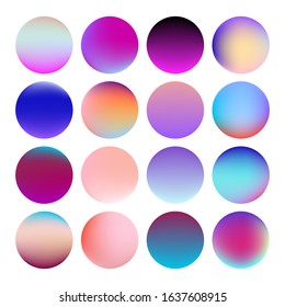 Set of vector elements for design: gradient orbs in vibrant pastel color palette. 