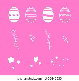 set of vector elements for the Easter holiday