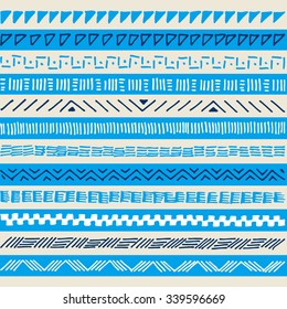 Set of vector elements of folk embroidery, stitch, stitching, border