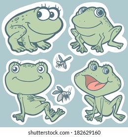 Set of vector elements (frogs)