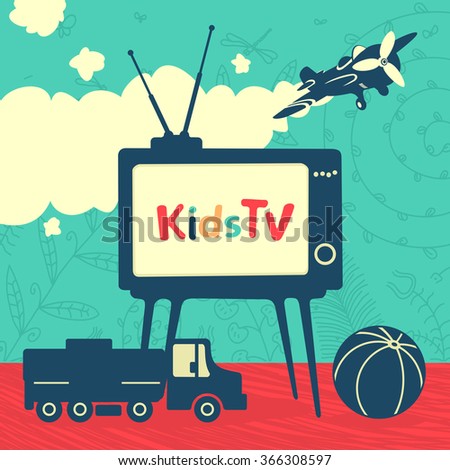 Set of vector elements Kid Television