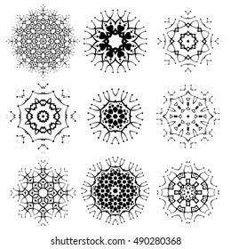 set of vector elements of the mandala.