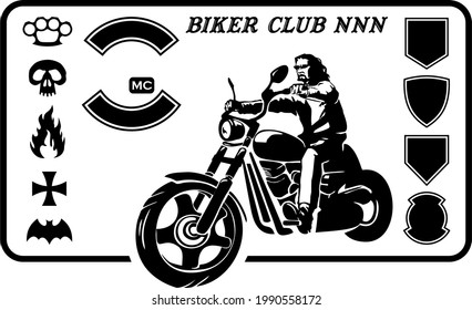 Set of vector elements for a motorcycle theme