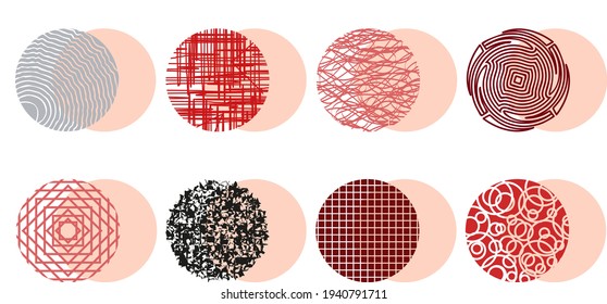 A set of vector elements for social networks. Isolated round abstract elements. Various color solutions.