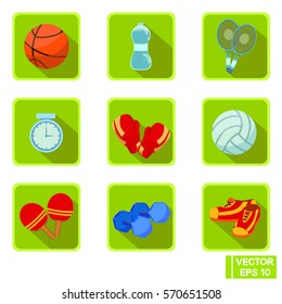 Set of vector elements. Sports icons.