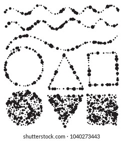 Set of vector elements, strokes in grunge style
