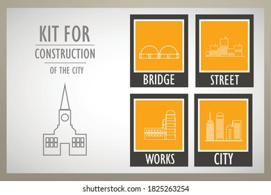 Set vector elements of the urban landscape