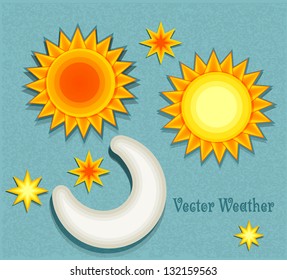 set of vector elements for weather forecast