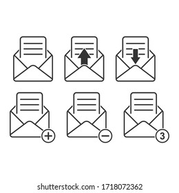 set of vector email icons. Stock illustration an empty polygon is isolated on a white background. Simple design