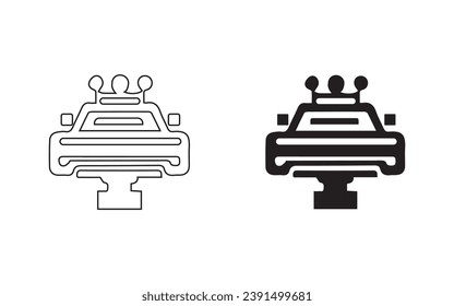 Set the vector emergency siren symbol in a flat design.