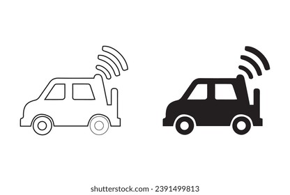 Set the vector emergency siren symbol in a flat design.